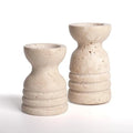 Set de 2 bougeoirs à bougies en travertin