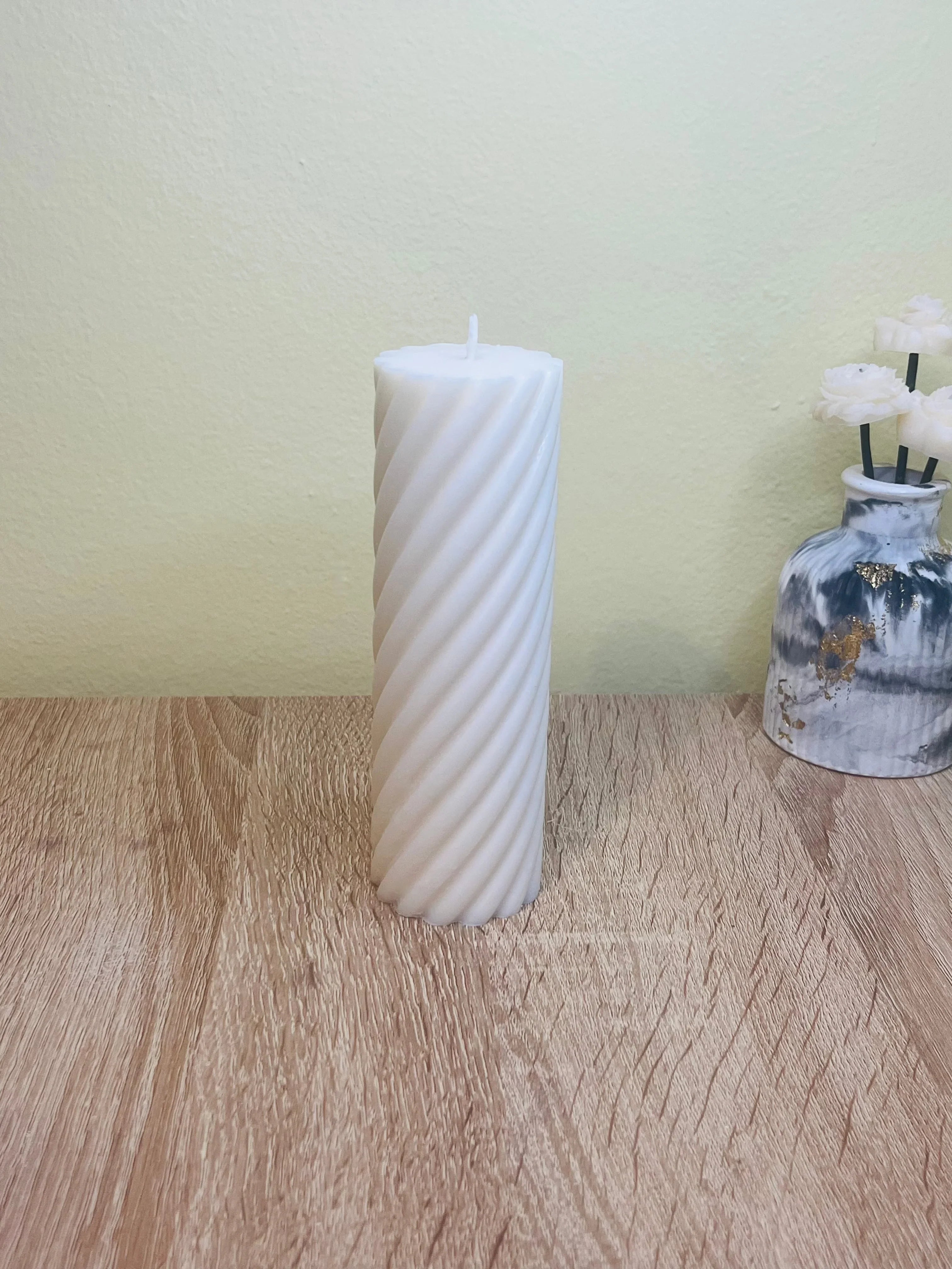 Petite Bougie Pilier en Cire de Soja Naturelle