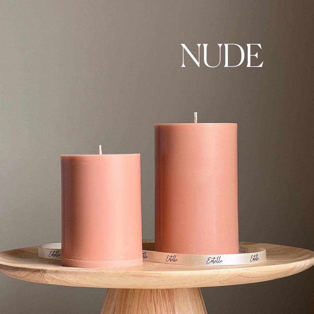 Bougie Pilier Décorative Artisanale en Cire de Soja Naturelle